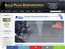 Tablet Screenshot of bulletproofbodyarmorhq.com